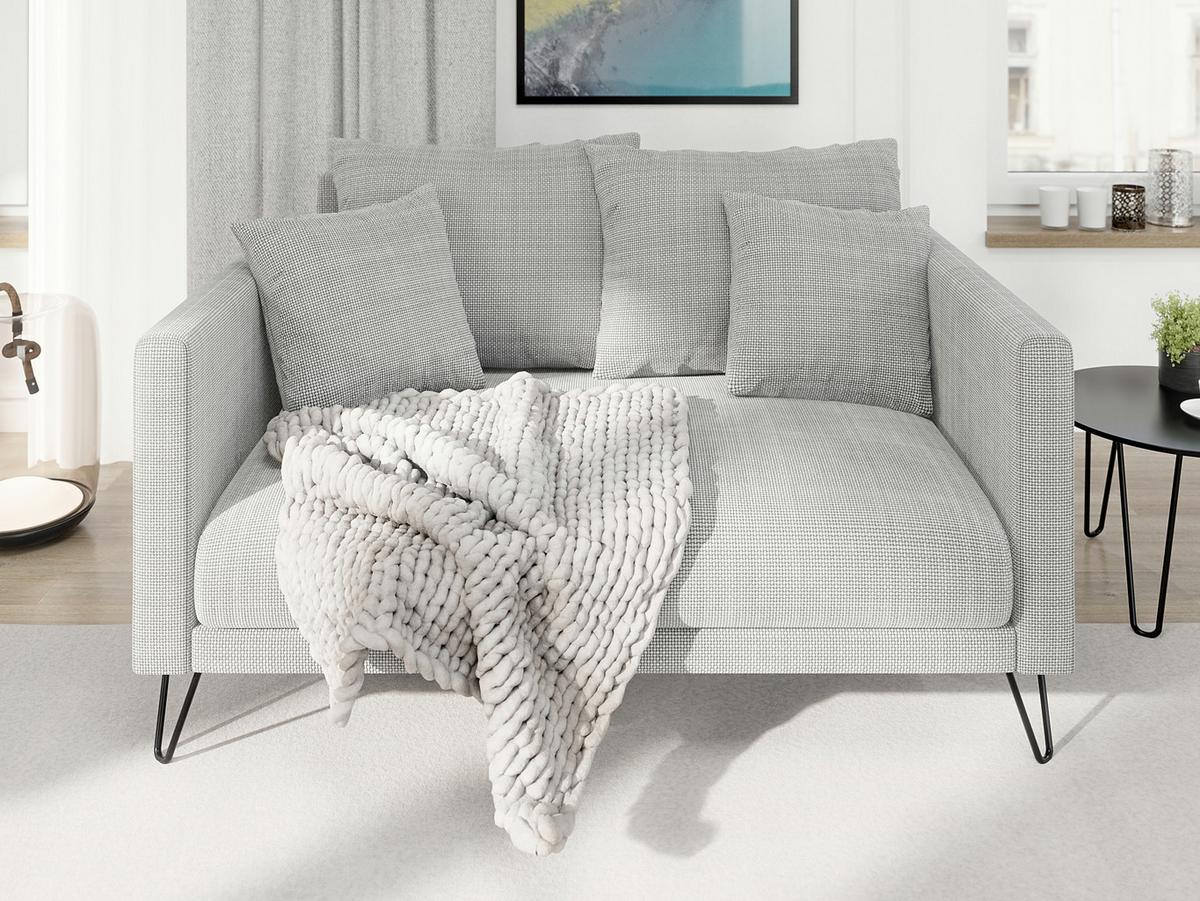 2-SITZER-SOFA Harmony Hellgrau Chenille - Hellgrau/Schwarz, Holz/Textil (140/85/100cm) - S-Style Möbel