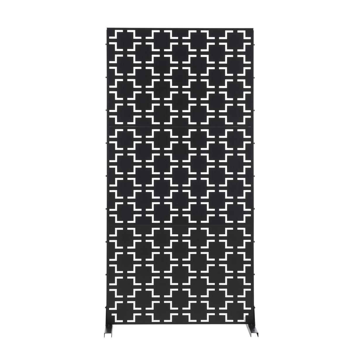 TRENNWAND Basciano - Schwarz, Metall (90/180/40cm) - casa.pro
