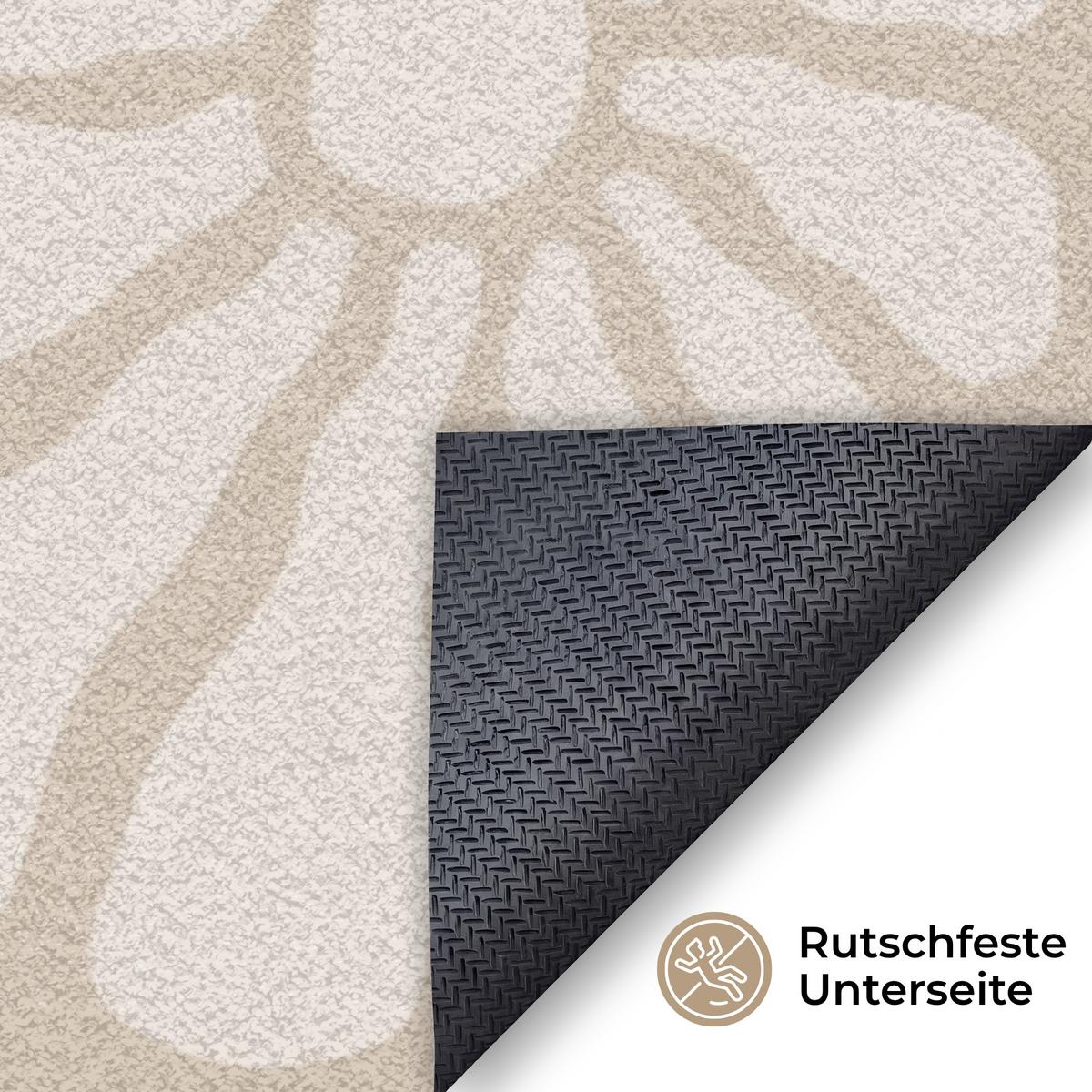 FUSSMATTE Floral - Druck - Beige - Braun - Minimalistisch Schmutzfangmatte 180x120 cm - Sandfarben, Kunststoff (180/0.4cm) - MuchoWow