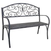 BANK aus Metall, grau, 123x53x91cm - Grau, Metall (153/91/53cm) - Wanderlust