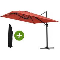 SONNENSCHIRM sun 4 Rot/Gelb - Rot, Metall (400/300cm) - Habitat Garten