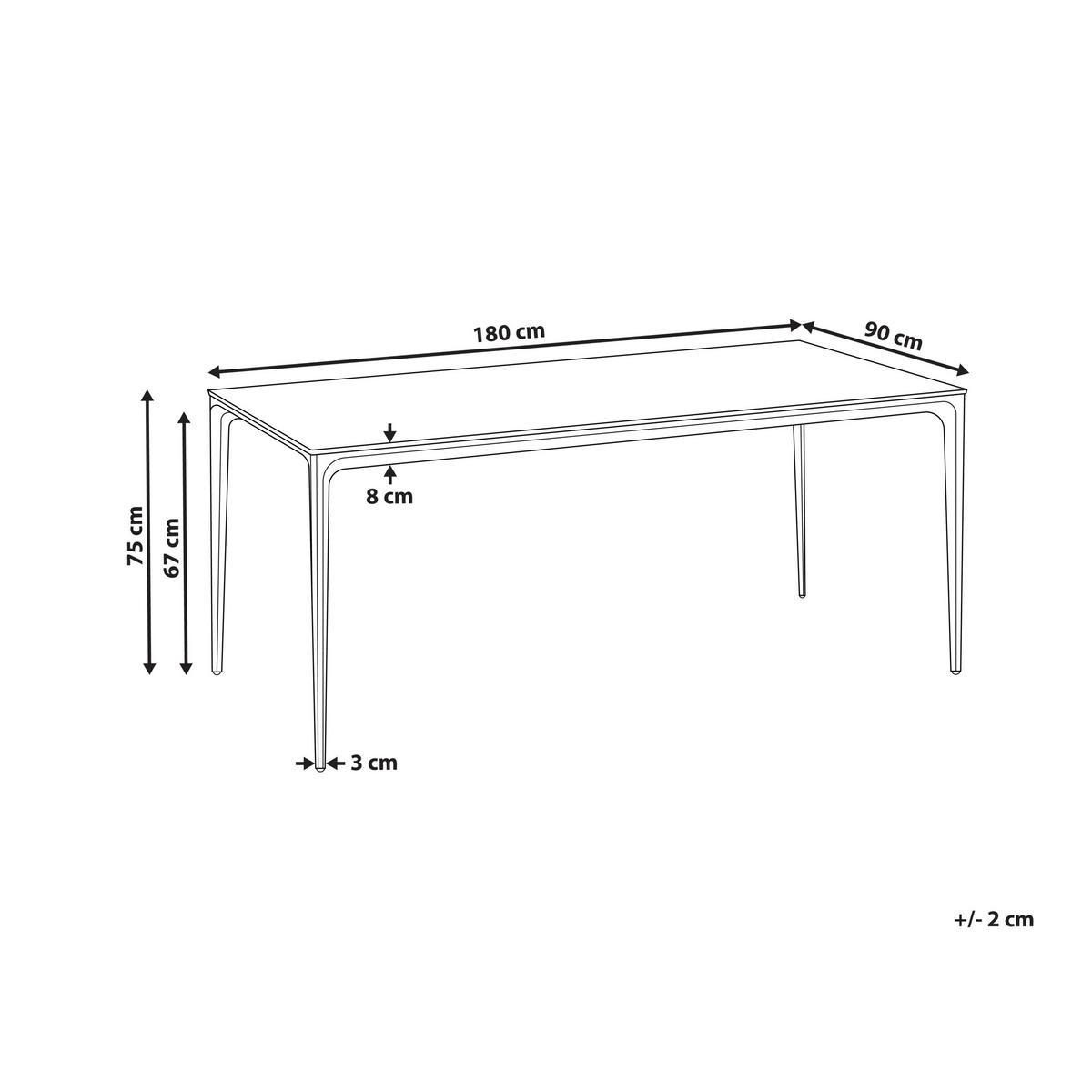 GARTENTISCH 180/90 cm Holzoptik Hellgrau Sovareto - Hellgrau, Kunststoff (180/90/75cm) - Beliani