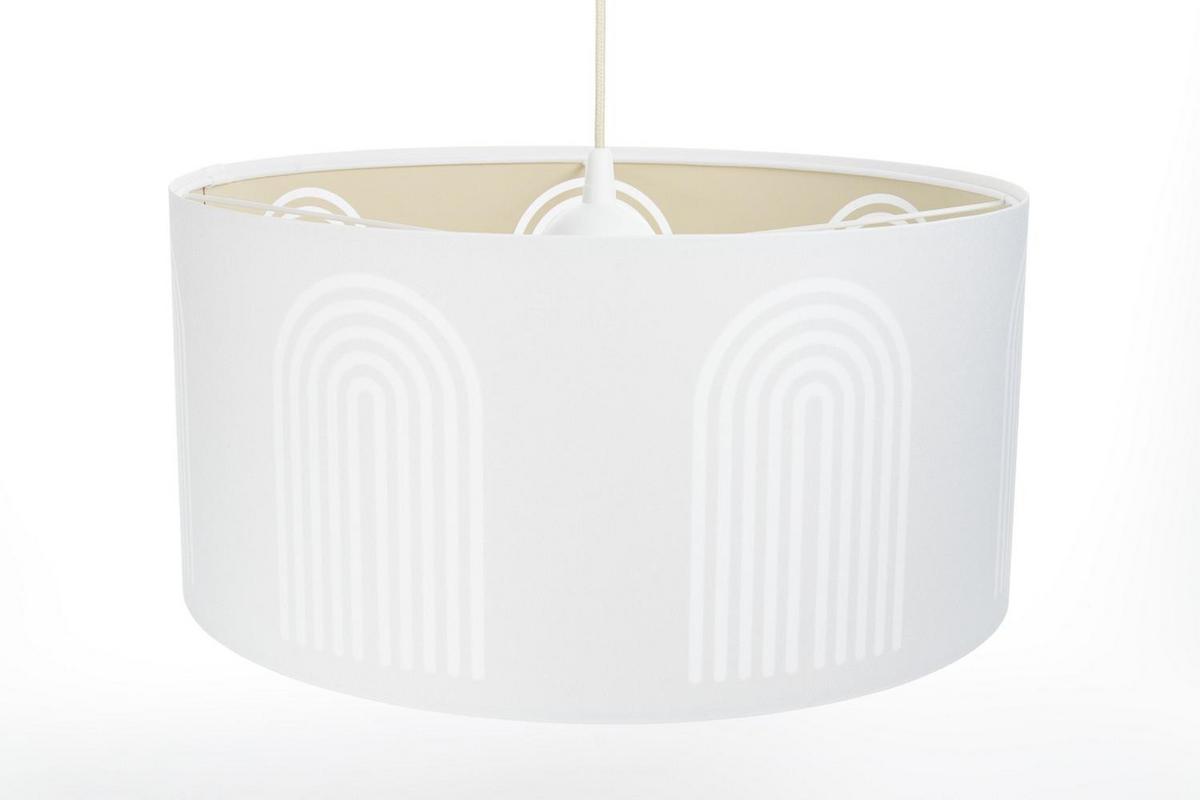 HÄNGELEUCHTE Weiß 70/100 cm - Beige/Weiß, Kunststoff (30/1.2/100cm) - ONZENO