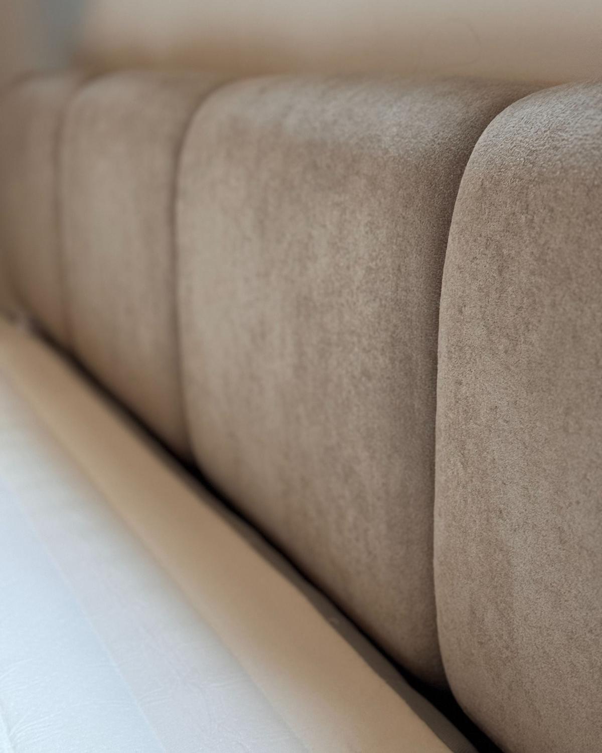 BETT mit Lattenrost 160/200 cm Stoff Taupe Orville - Taupe, Textil (160/200cm) - Beliani