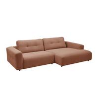 ECKSOFA XL MIKA Braun Cord - Schwarz/Braun, Kunststoff/Textil (296/167cm) - KAWOLA