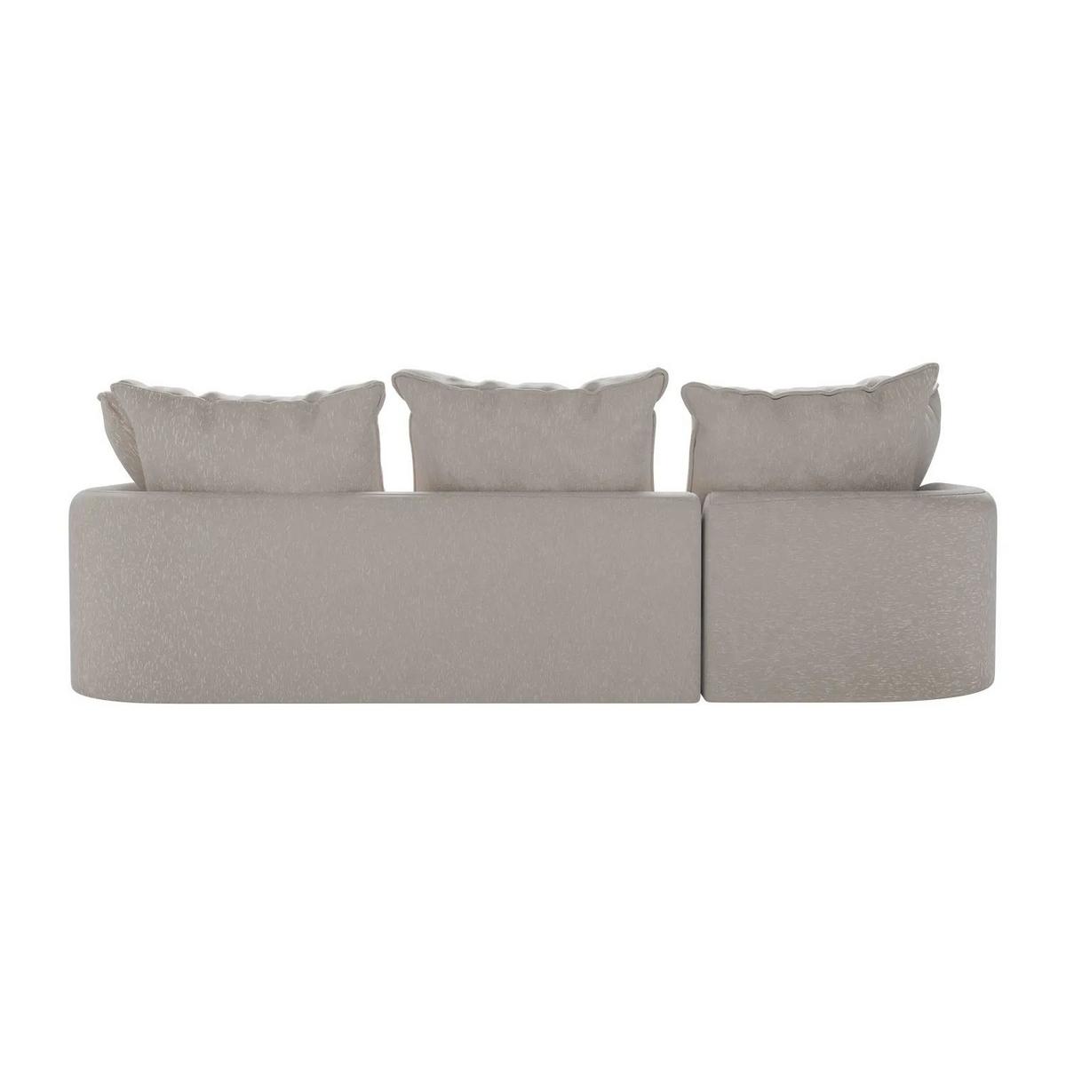 SOFA Tirano Samt Beige mit Ottomane links - Beige, Textil (102/300cm) - Juskys