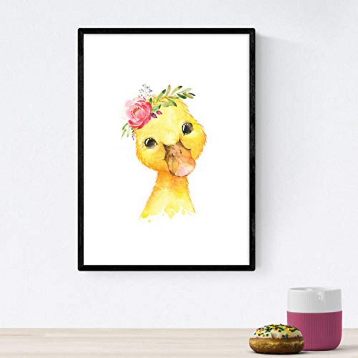 POSTER Set mit 4 Leopard Duck Kuh und Pferd A3 Rahmenlos - Klar, Papier (29.7/3cm) - Nacnic
