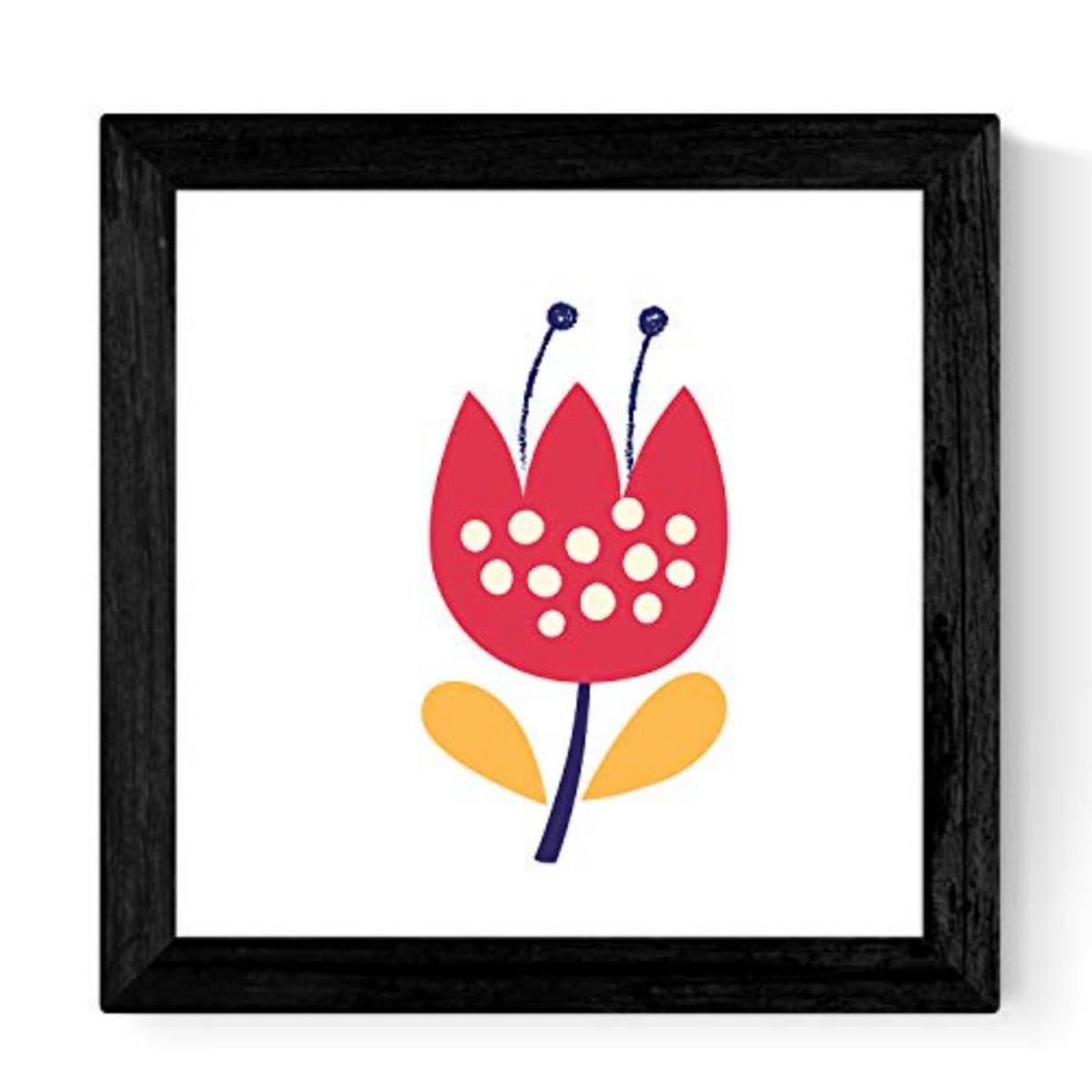 POSTER Set mit 4 ErishIllustrationen, Marienkäfer und Blumen Nordic Stil 20x20cm Rahmenlos - Klar, Papier (20/3cm) - Nacnic
