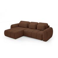 ECKSOFA Caria Mit Schlaffunktion - Rotbraun, Holzwerkstoff/Textil (304/190cm) - Fun Möbel