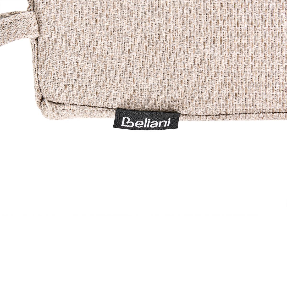 GARTENBANK mit Auflage 160 cm mit Stauraum Akazienholz Beige Sovana - Beige/Braun, Holz (160/91/60cm) - Beliani
