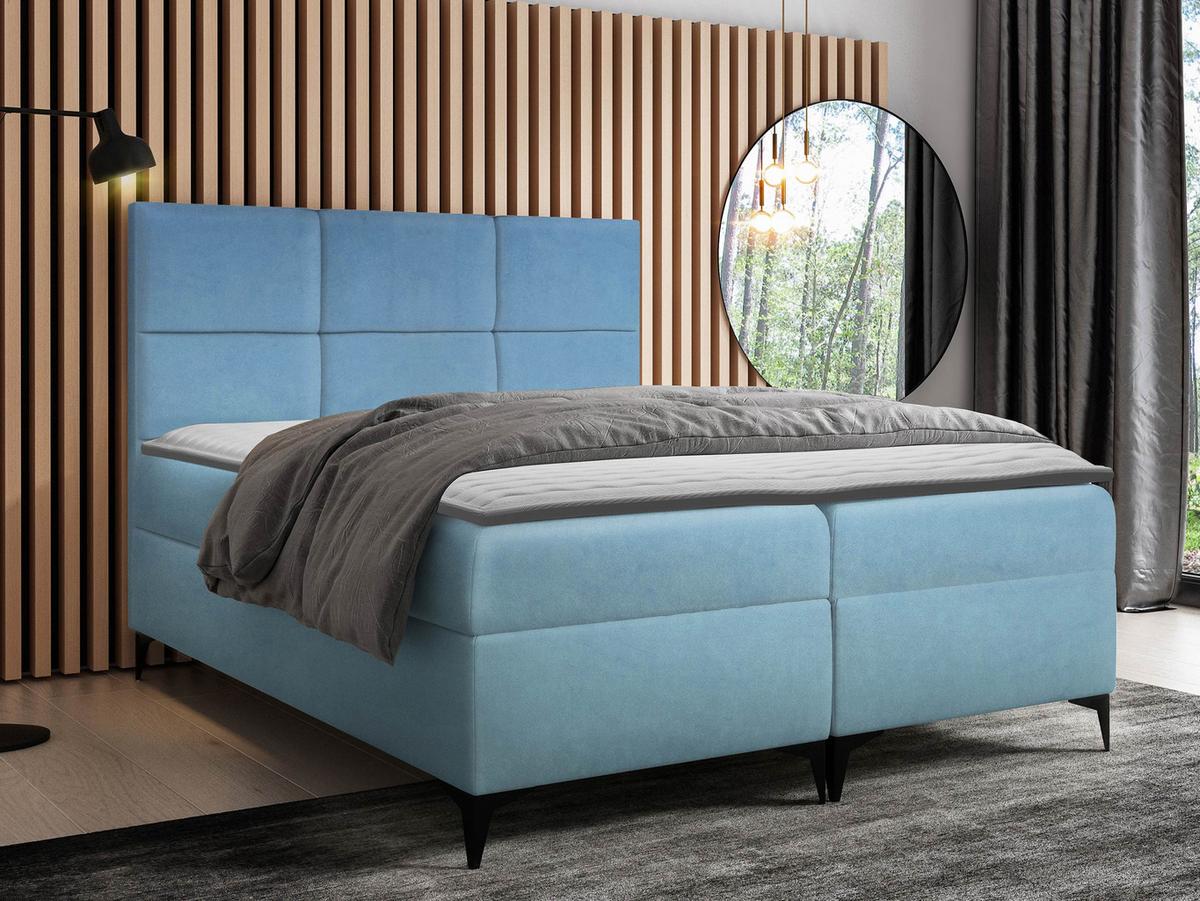 BOXBETT Fava - H3 - Blau, Holz/Textil (160/200cm) - MIRJAN24