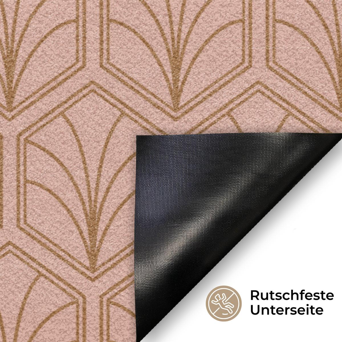 FUSSMATTE Lachsrosa - Muster - Geometrisch Schmutzfangmatte 60x40 cm - Altrosa, Kunststoff (60/0.4cm) - MuchoWow
