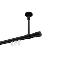 GARDINENSTANGE INNENLAUF Sonette Santo 480 cm (geteilt in 3 x 160 cm), 1-läufig, 20 mm Ø Schwarz - Schwarz, Metall (480cm) - INTERDECO