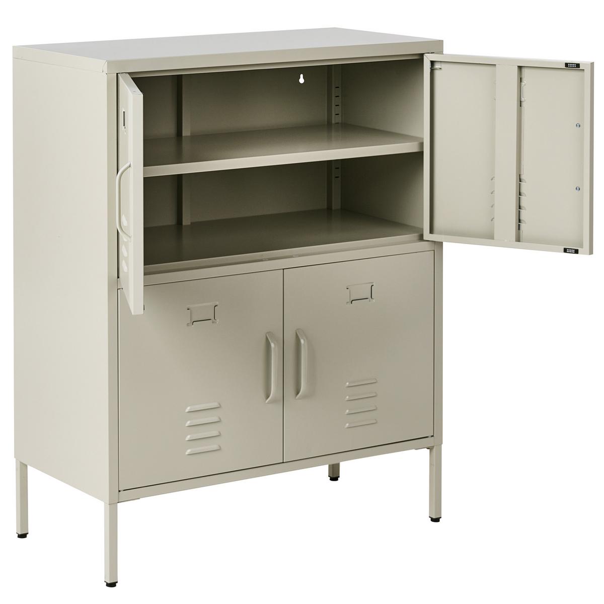 BÜROSCHRANK Metall Hellbeige Holbeck - Beige, Metall (80/101/40cm) - Beliani
