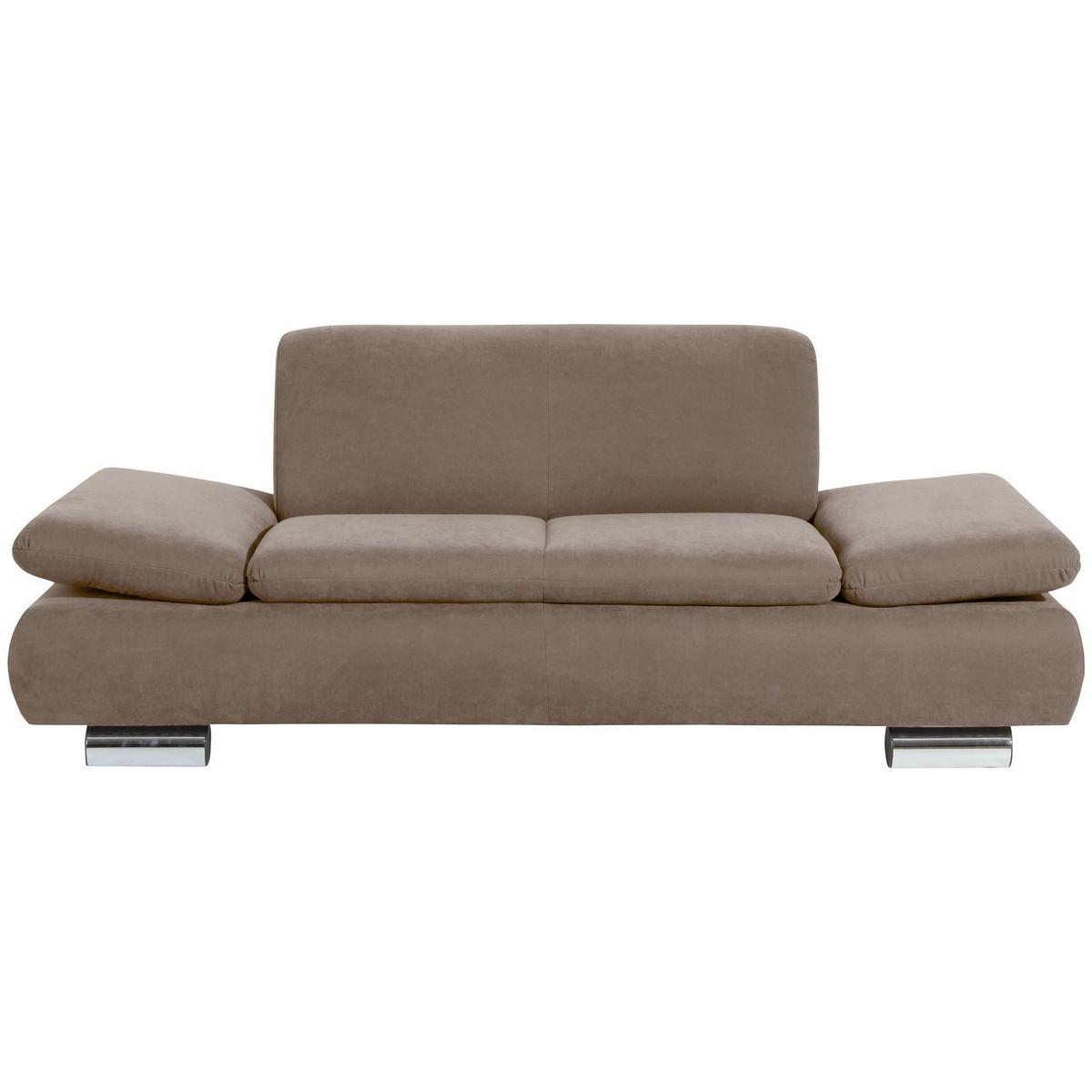 SOFA 2-Sitzer Kaye Bezug Veloursstoff Metallfuß verchromt / sahara - Sahara, Kunststoff (190/76/90cm) - 58aufmkessel