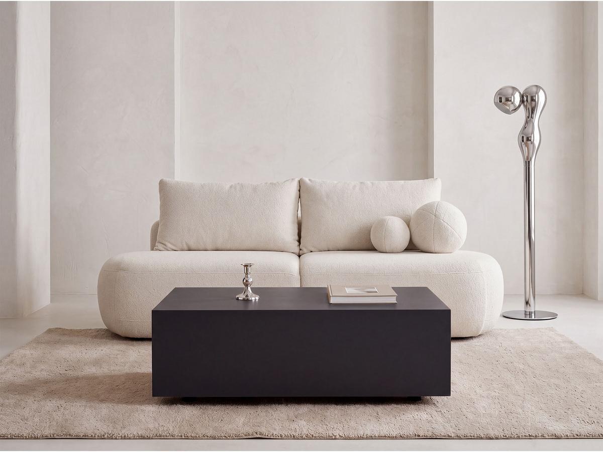 COUCHTISCH Noma Rechteckig in Schwarz, Blockform mit versteckten Rollen 90/55/28 cm - Schwarz, Holzwerkstoff (55/90/28cm) - WFL GROUP
