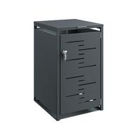 MÜLLTONNENBOX Metall Einzelbox 240 L 69,2×116,2×80,2 cm - Dunkelgrau, Metall (69/116/80cm) - SoBuy