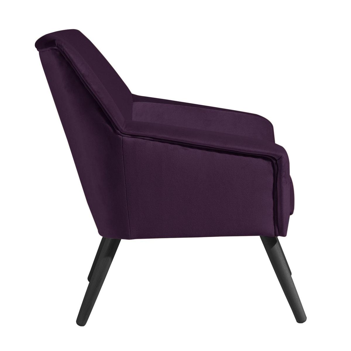 SESSEL Kachka Bezug Samtvelour Buche schwarz / purple - Lila/Buche Kolonial, Kunststoff (71/81/67cm) - 58aufmkessel