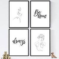 POSTER Set mit 4 ‚immer mutig‘ A4 Rahmenlos - Klar, Papier (29.7/3cm) - Nacnic