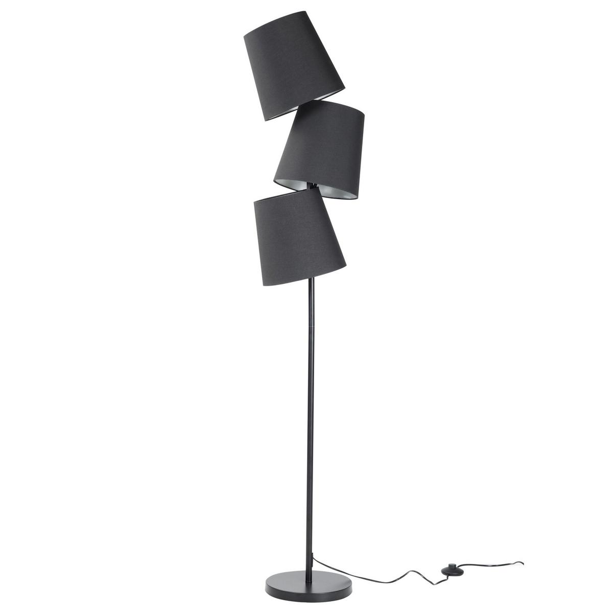 STEHLAMPE Rio Grande 24/24/164 cm - Schwarz, Metall (24/24/164cm) - Beliani