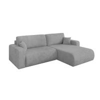 ECKSOFA mit Schlaffunktion Ottomane Rechts BERY-L 276x193x88 Grau Cord - Schwarz/Grau, Holzwerkstoff/Kunststoff (276/193cm) - ALTDECOR