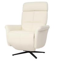 RELAXSESSEL Cremeweiß - Creme/Weiß, Leder (76/110/153cm) - MCW