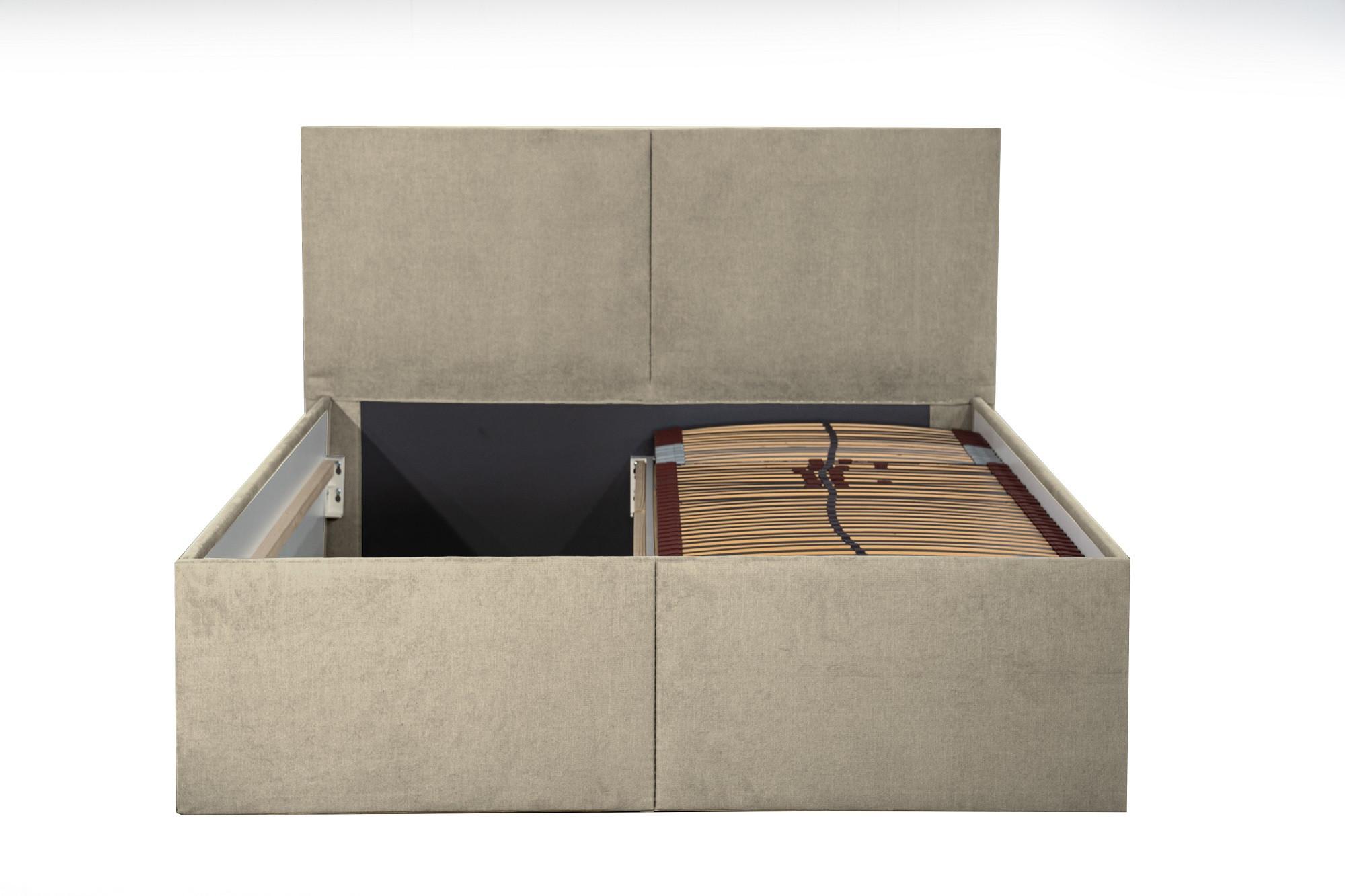 POLSTERBETT Milano Beige 180 x 200 x 32 cm Stauraum Ohne Matratze und Lattenrost - Beige, Holz (180/200cm) - Halmon Schlafkomfort Betten 