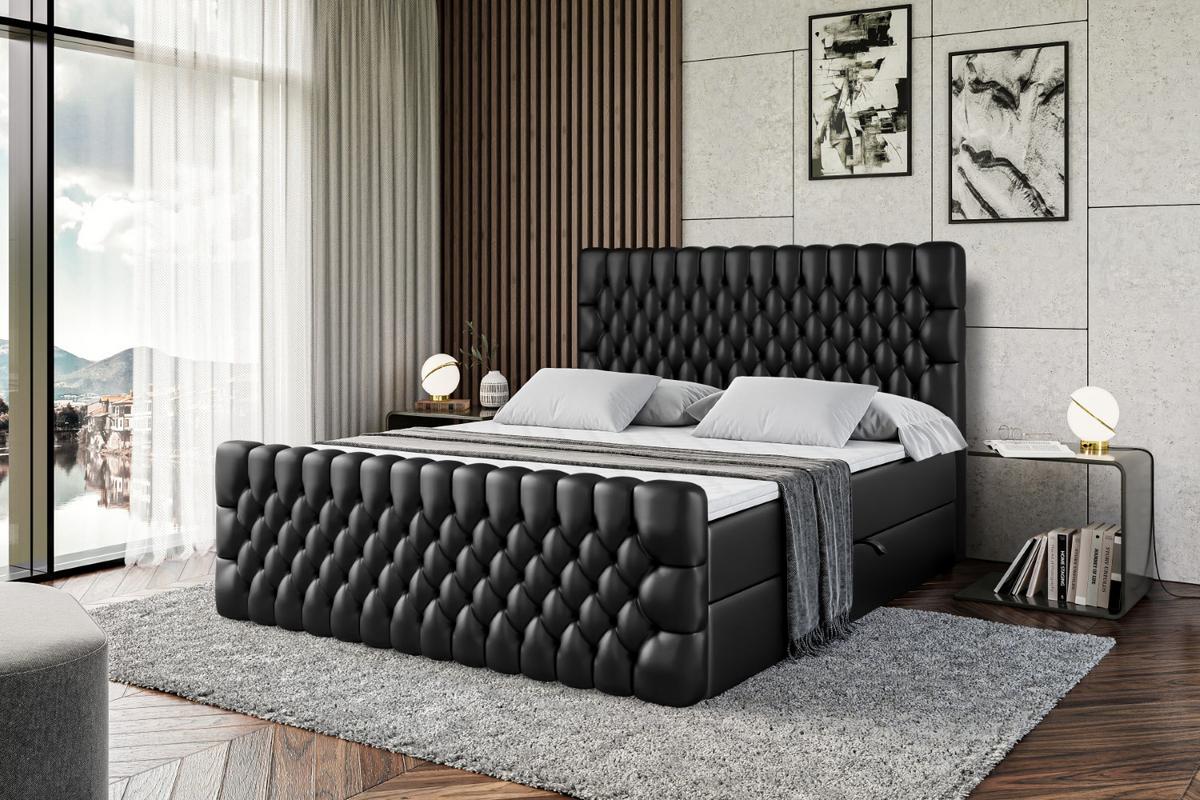 BOXBETT SERENE-Z - 200 x 200 - H3 - Schwarz Hochglanz - Schwarz Hochglanz, Holzwerkstoff (200/200cm) - ALTDECOR