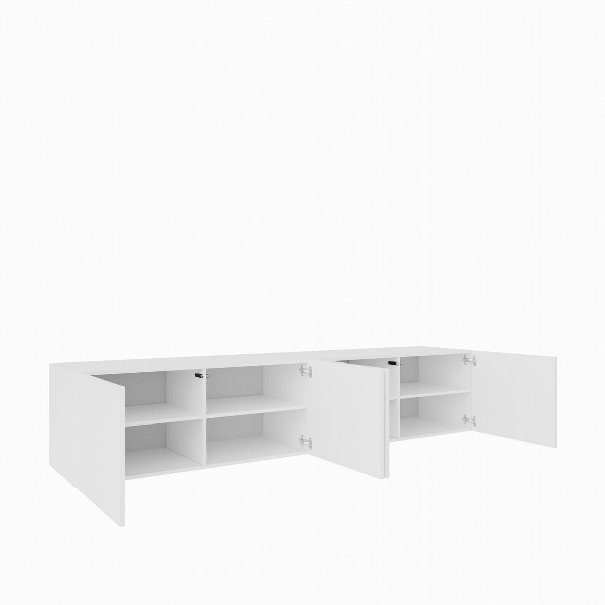 LOWBOARD CAVA 200/41/40 cm, Hängender TV-Schrank Weiß - Weiß, Holzwerkstoff (200/41/40cm) - MASSENO
