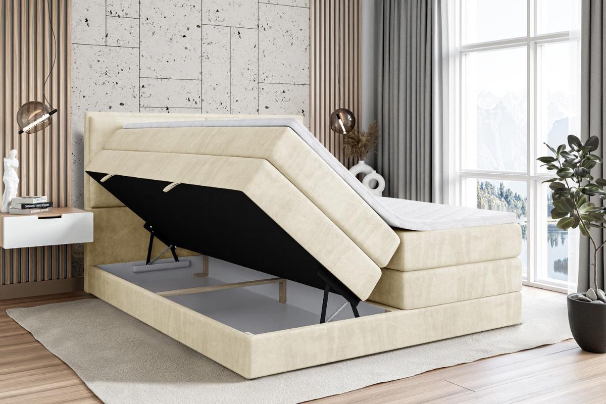 BOXSPRINGBETT AURA KING - 180 x 200 - H3/H4 - Beige - Beige, Holzwerkstoff (180/200cm) - ALTDECOR