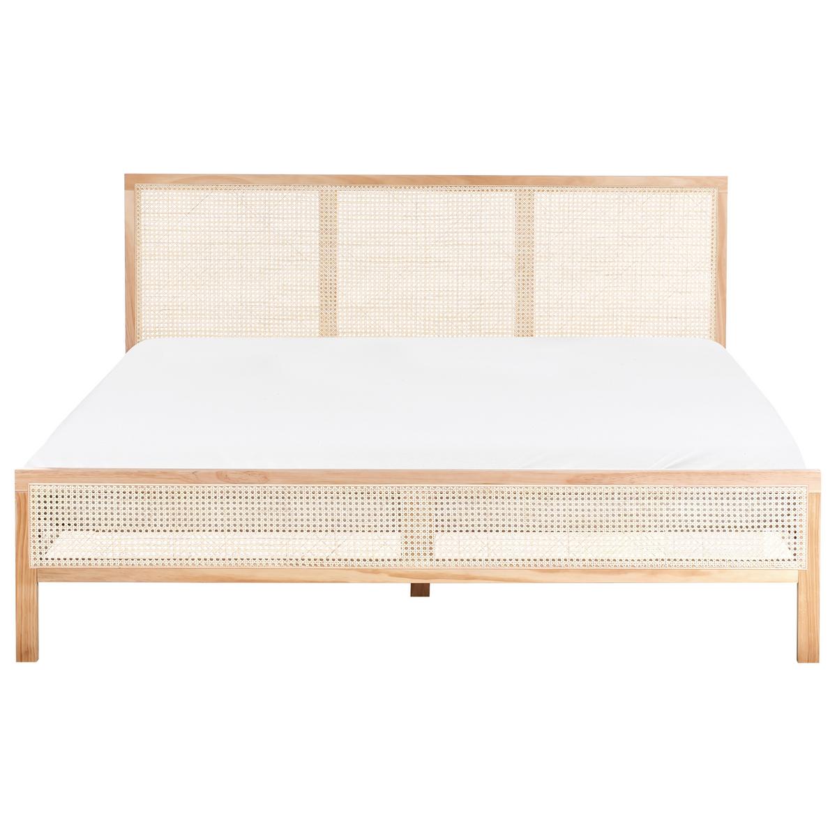 BETT mit Lattenrost 180/200 cm Kiefernholz Hellbraun Salernas - Hellbraun, Holz (180/200cm) - Beliani