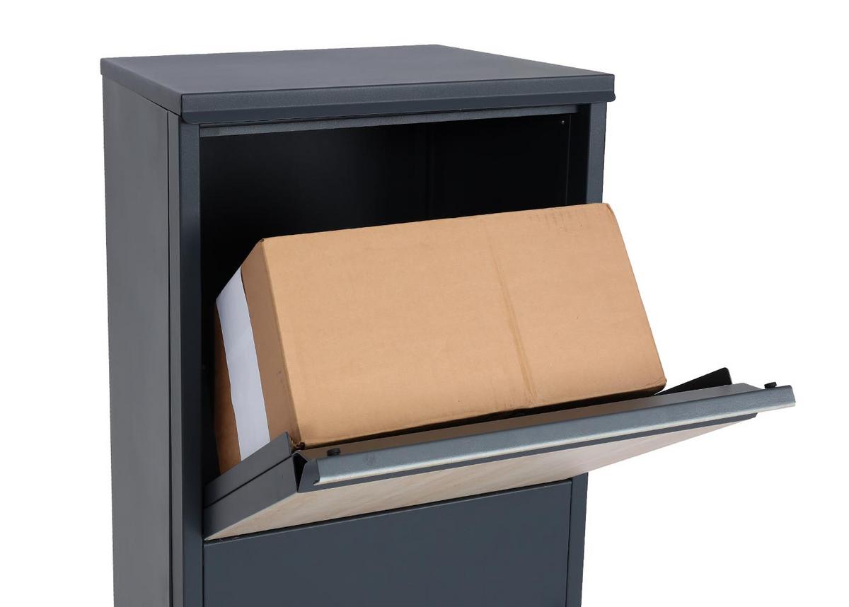 PAKETKASTEN GRÖßE XL rechteckig Anthrazit, Braun - Anthrazit/Braun, Metall (46/140/45cm) - MCW