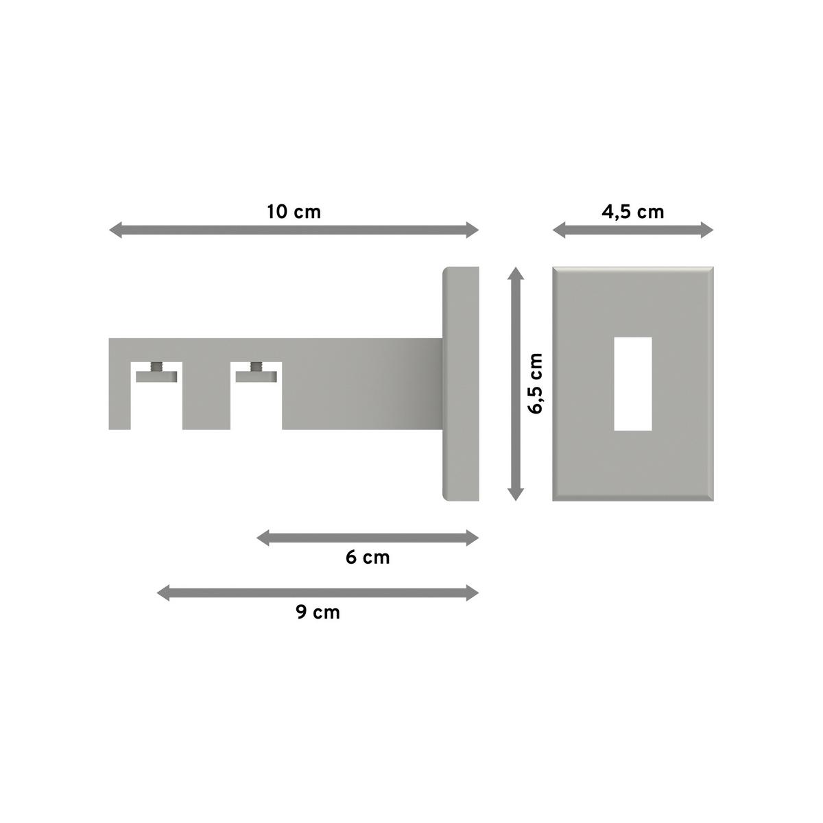 TRÄGER FÜR GARDINENSTANGEN INNENLAUF 14x35 mm, Smartline 2-läufig, Weiß - Weiß, Metall (10/6.5/4.5cm) - INTERDECO