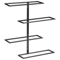 WAND-WEINREGAL Metall Schwarz Einsteinium - Schwarz, Metall (37/37/8cm) - Beliani
