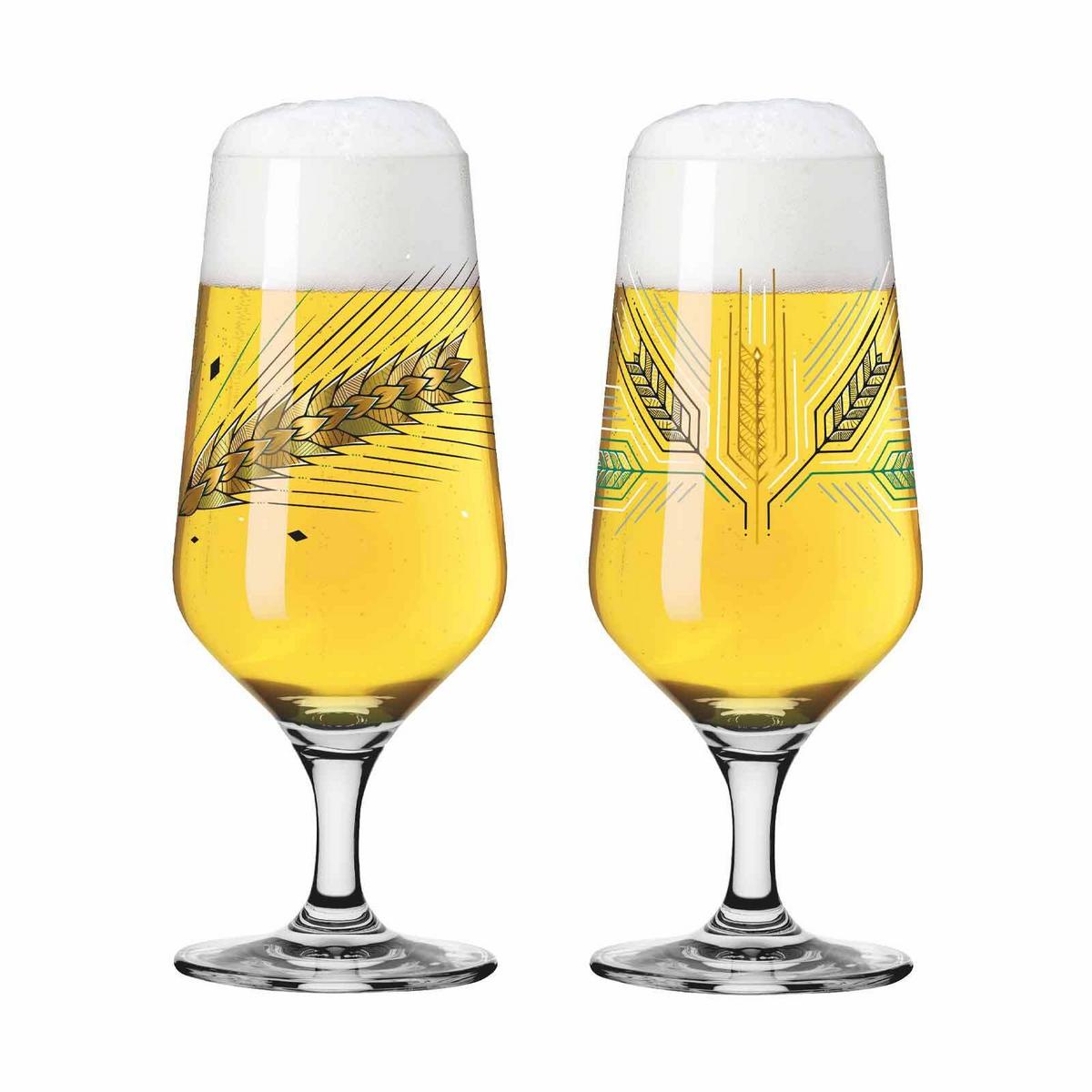 BIERGLÄSER GERSTE Brauchzeit transparent 374 ml 2er Set - Transparent, Glas (0.374L) - Ritzenhoff