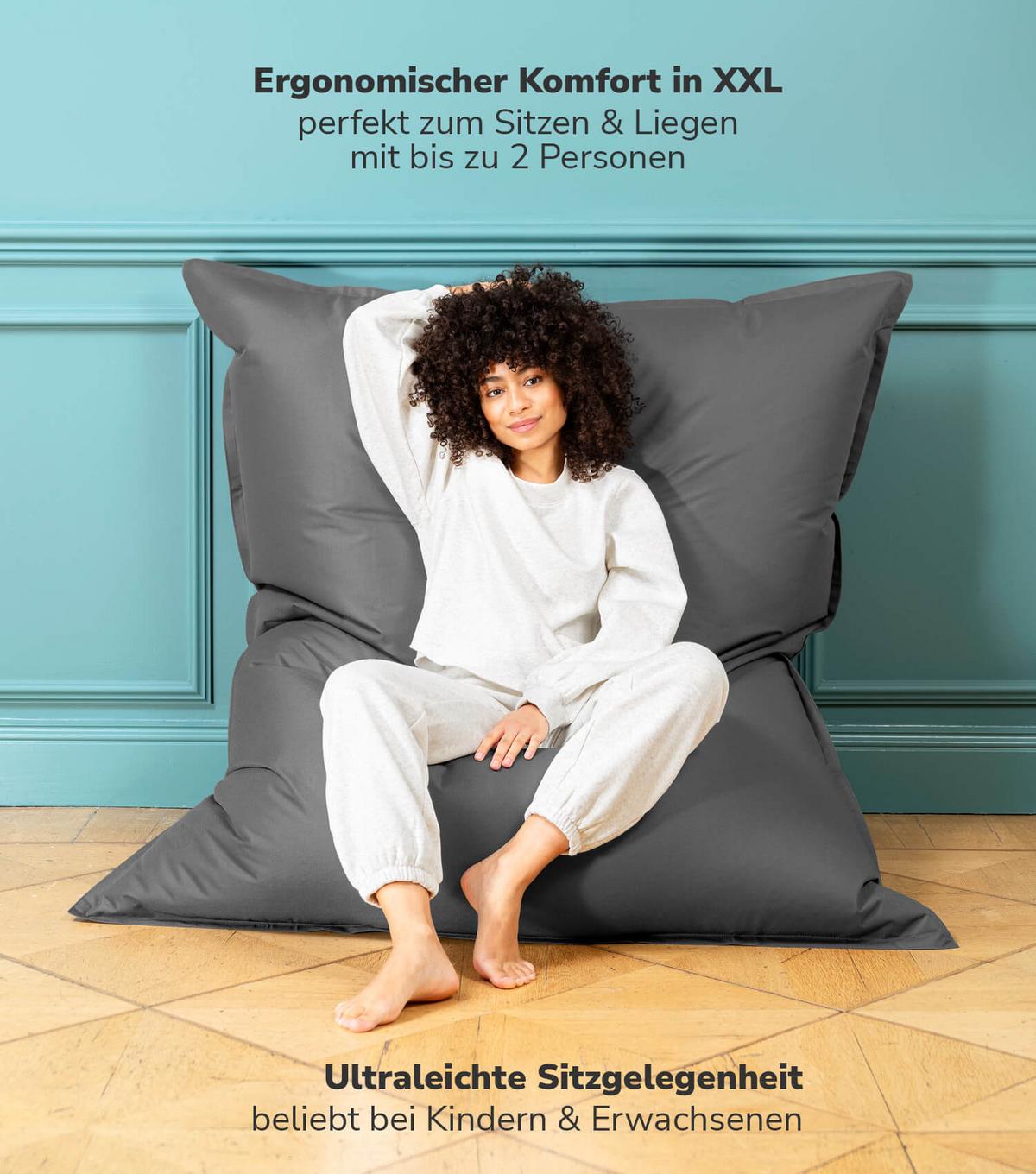 OUTDOOR SITZSACK XXL Der Große - Anthrazit, Textil (130/170/20cm) - Mokebo