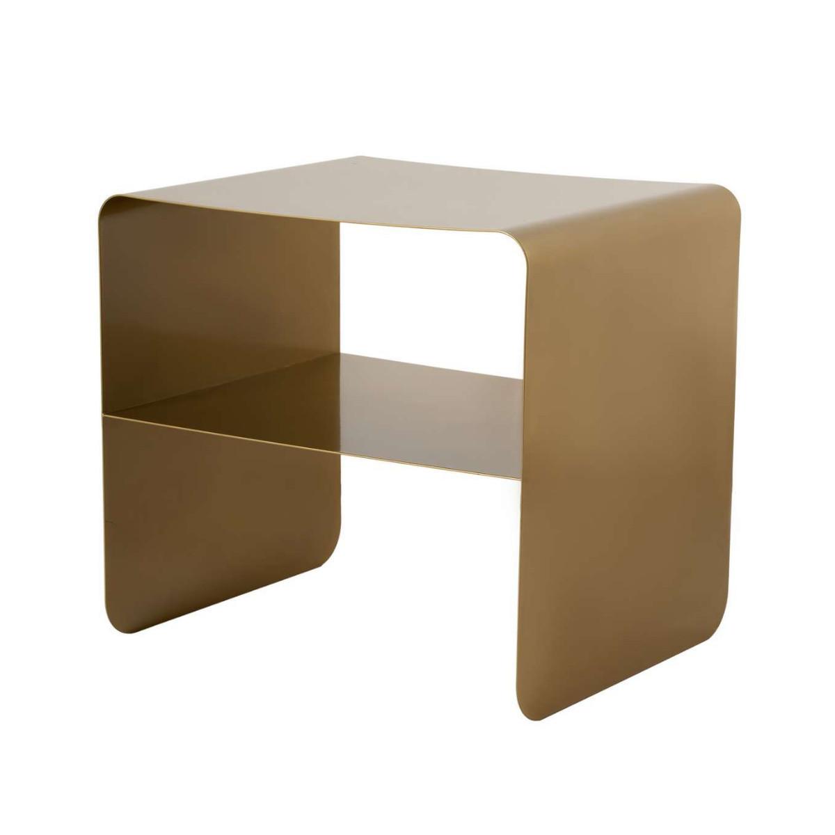 BEISTELLTISCH mit offenem fach 52/45/56 cm - Goldfarben, Metall (60/52/56cm) - Calicosy