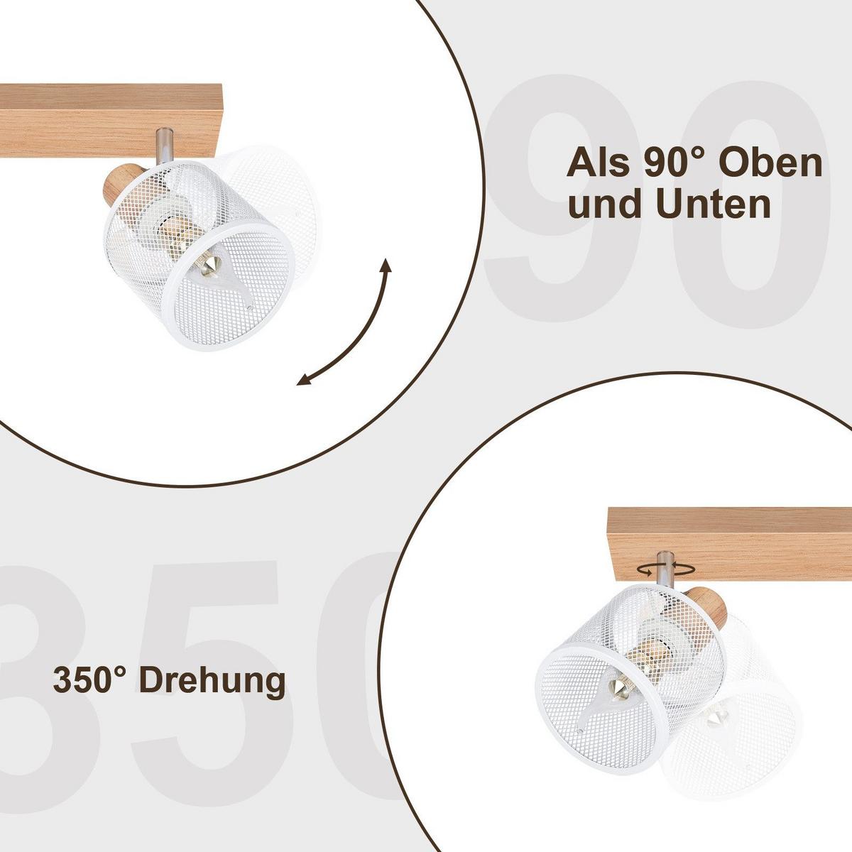 DECKENSTRAHLER Gisela 2-flammig 25/10/14 cm - Weiß, Metall (25/10/14cm) - Nettlife
