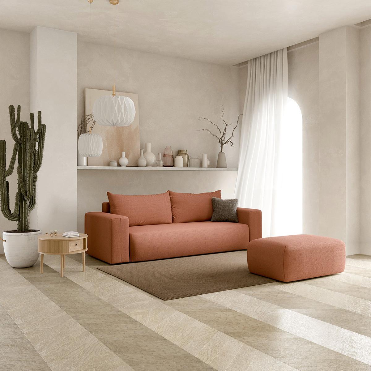SOFA Bliss 3 Sitzplätze Kupfer - Orange, Holz (252/72/97cm) - Petits-meubles