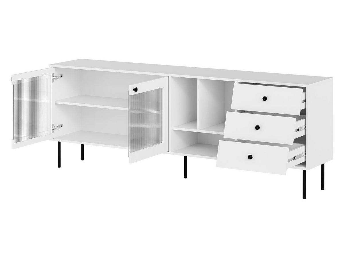 SIDEBOARD Valerio 200 - Goldfarben/Schwarz, Holzwerkstoff/Kunststoff (200/75/39cm) - MIRJAN24