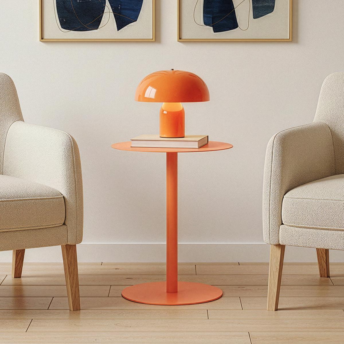 BEISTELLTISCH Nastätten - Orange, Metall (40/40/50cm) - [en.casa]