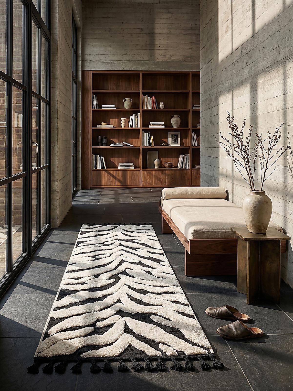 HOCHFLORTEPPICH mit Fransen MARA, mit Tier-Motiv, Beige, 80 x 300 cm - Beige, Textil (300/80cm) - KADIMA DESIGN