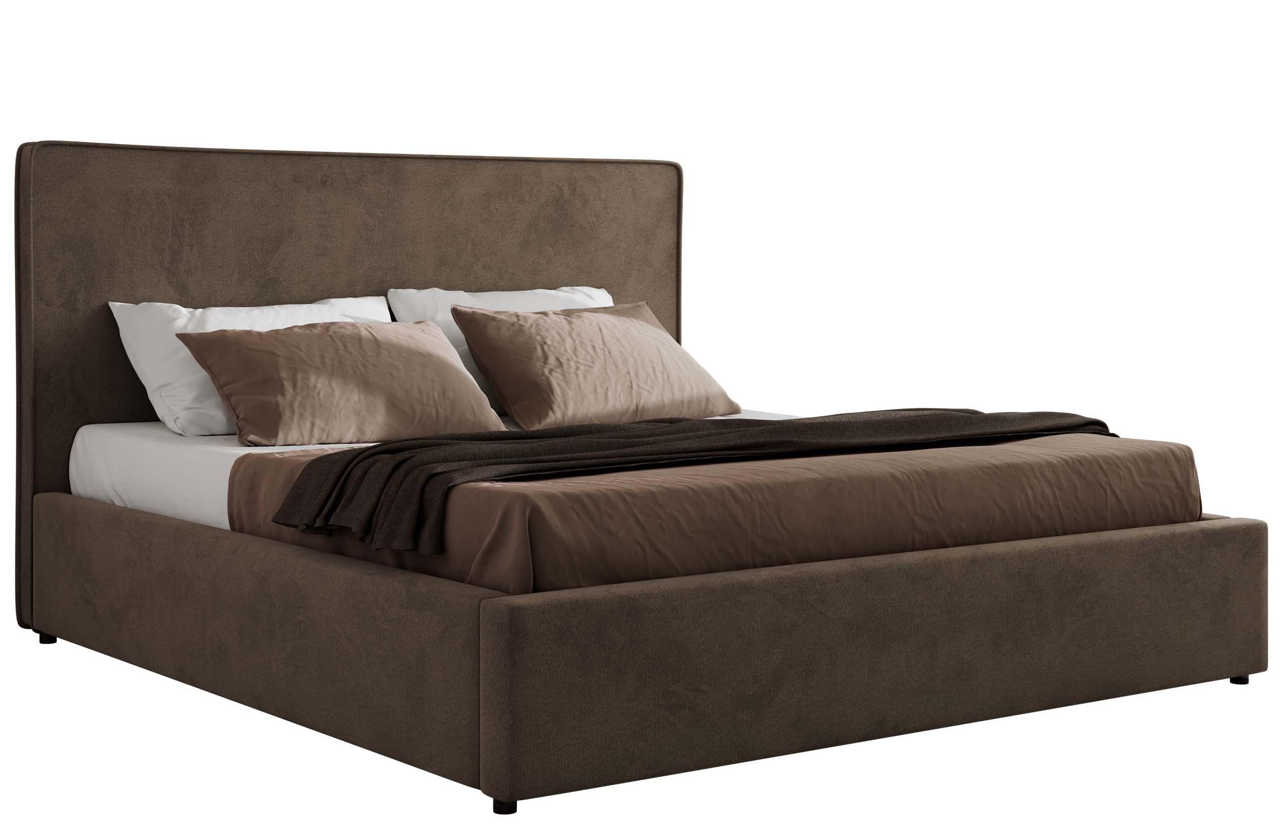 POLSTERBETT CORIVO CLASSIC 180/200 - Braun Velvet - Pocket-Matratze - Braun, Textil (180/200cm) - MKS