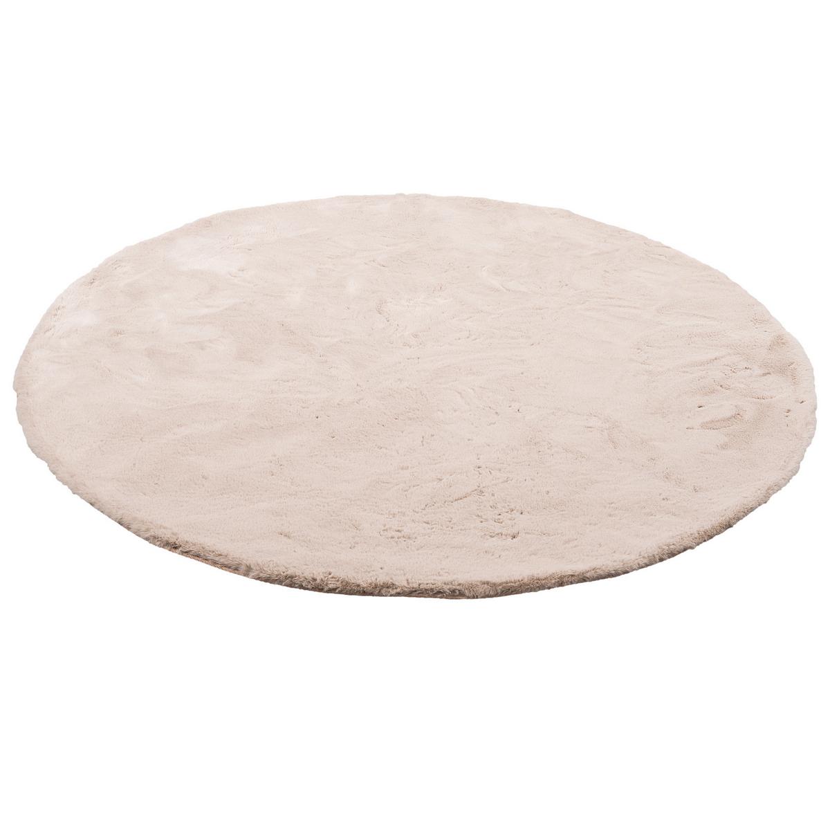 FELLTEPPICH LUXUS SUPER SOFT PLUSH RUND - Beige, Textil (120/120cm) - Pergamon