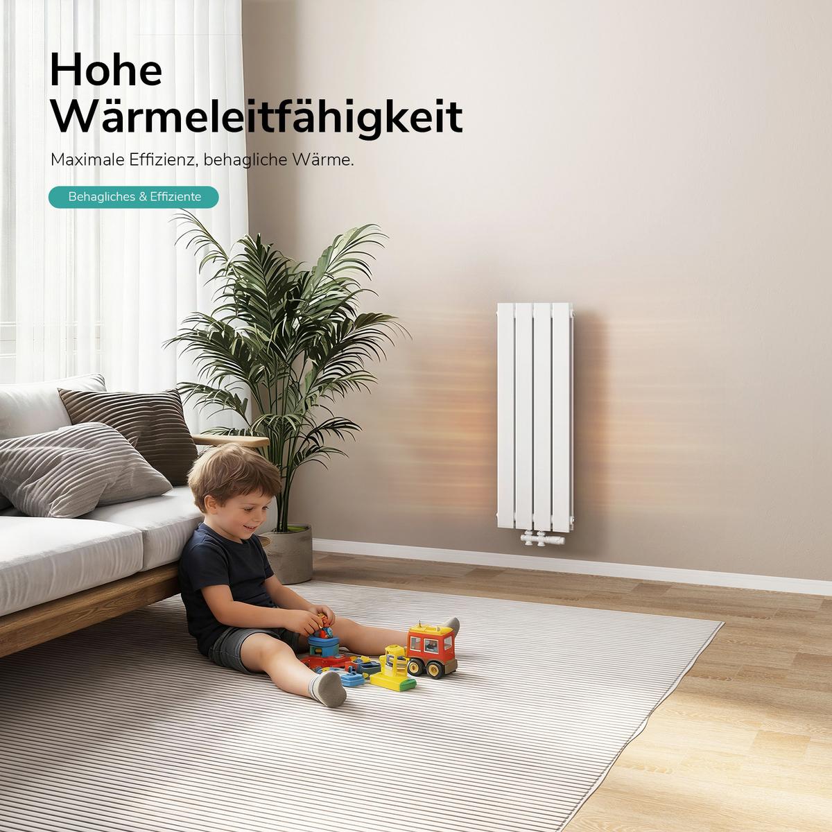 HEIZKÖRPER Flachheizkörper Weiß 90/30/6,6 cm - Weiß, Metall (30/90/6.6cm) - EMKE