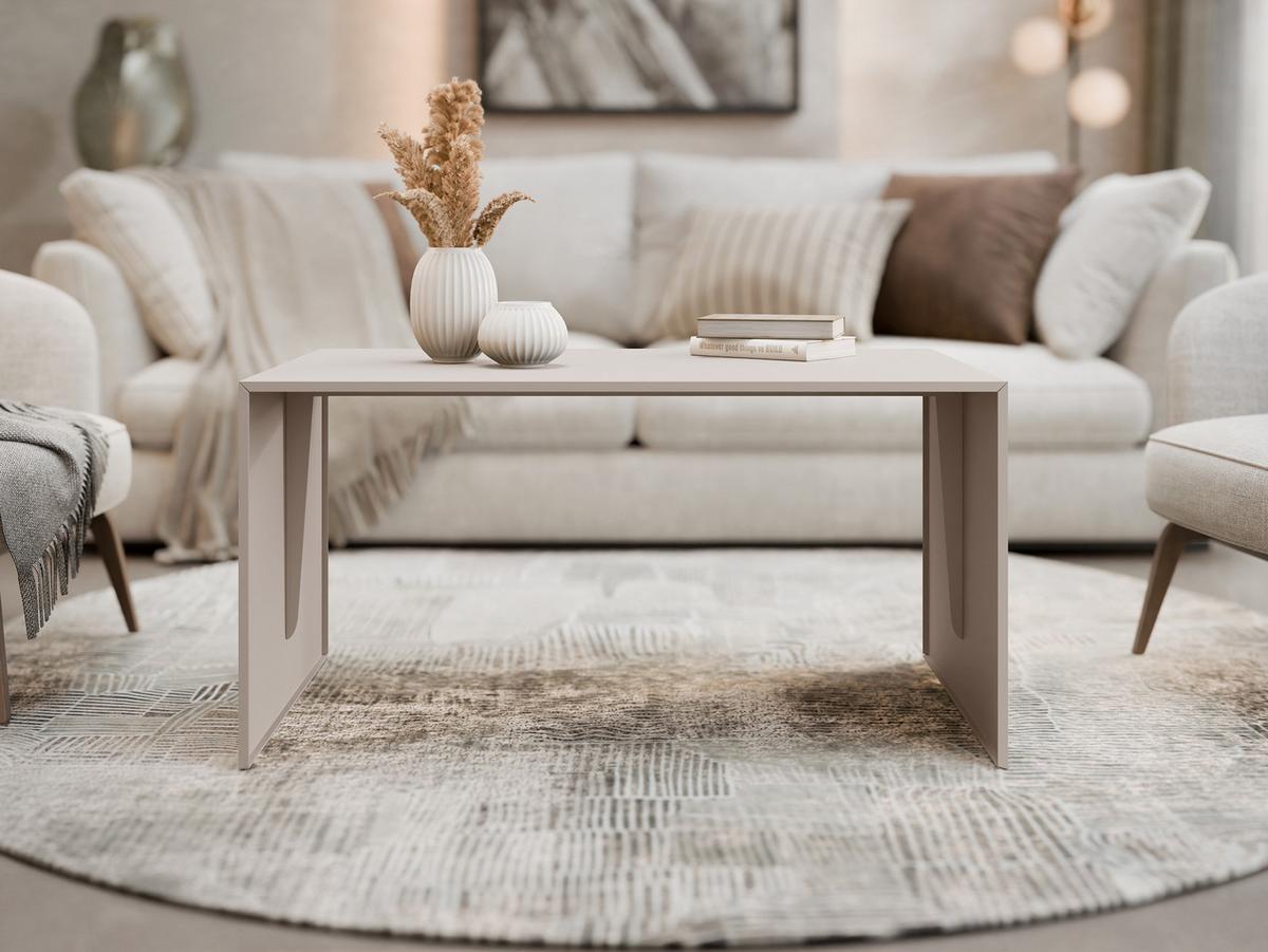 METALL-COUCHTISCH Mocca 4 - Kaschmir, Holzwerkstoff/Metall (60/100/50cm) - MIRJAN24