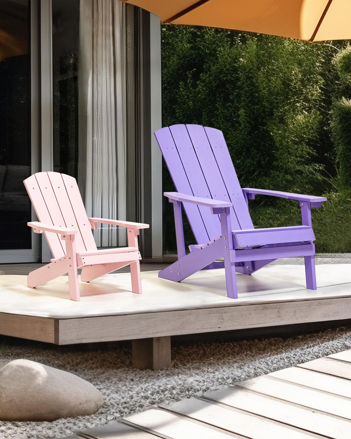 GARTENSTUHL Holzwerkstoff Purpur Adirondack - Violett, Kunststoff (75/88/88cm) - Beliani