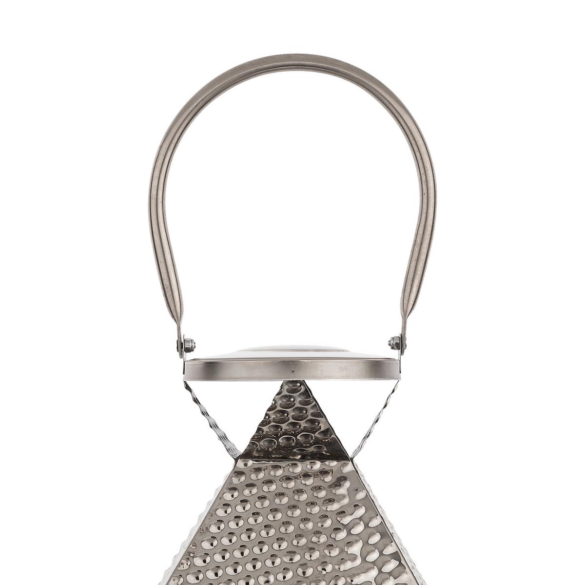 LATERNE Edelstahl 55 cm Silber Bali - Silberfarben, Metall (18/55/18cm) - Beliani