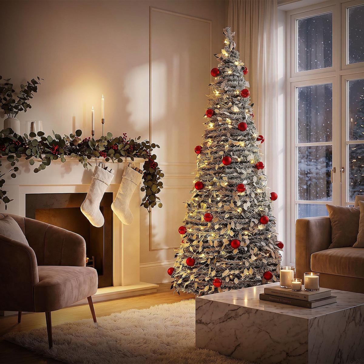 WEIHNACHTSBAUM künstlich Pop Up 180 cm faltbar Weihnachtsdeko inkl. LED Lichterkette - Multicolor, Kunststoff (70/180cm) - ECD-Germany