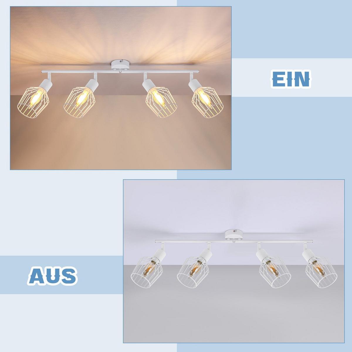 DECKENSTRAHLER Franziska 4-flammig 75/24/10 cm - Weiß, Metall (75/24/10cm) - Nettlife